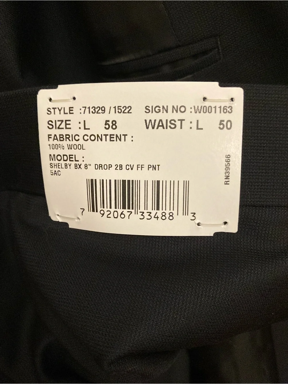 Brand new men’s suit! Jacket 58” pants 50”